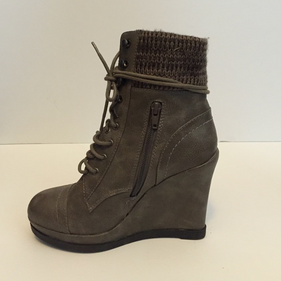 Lace-Up Wedge Booties - Picture 2 of 2
